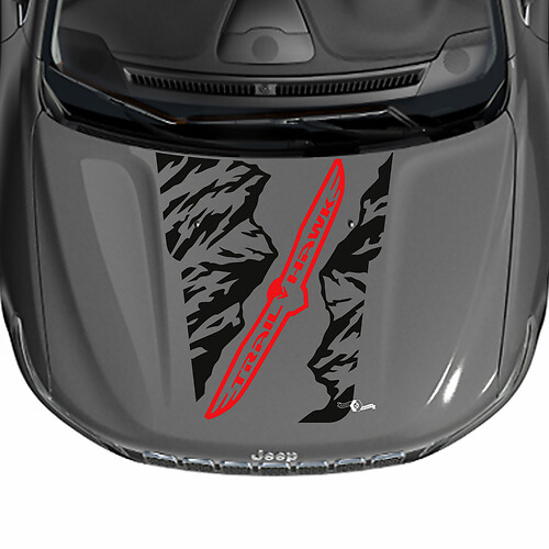Jeep Cherokee Trailhawk Mountains Cappuccio Decal Decal adesivo grafico 2
