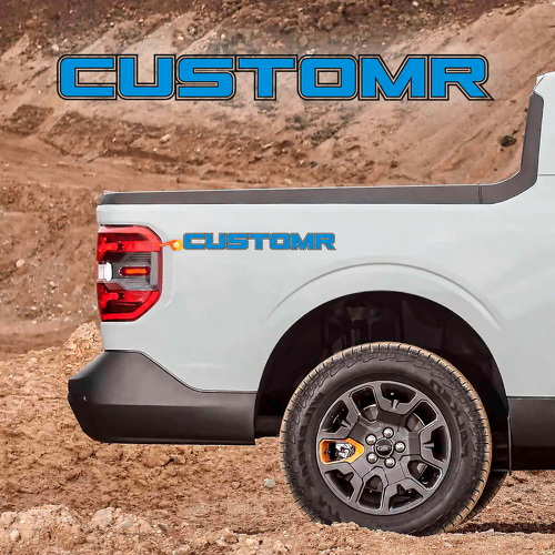 CUSTOMR Blue Double Outline Lettering Pair Fianco del cassone Adesivo in vinile per Ford F-250