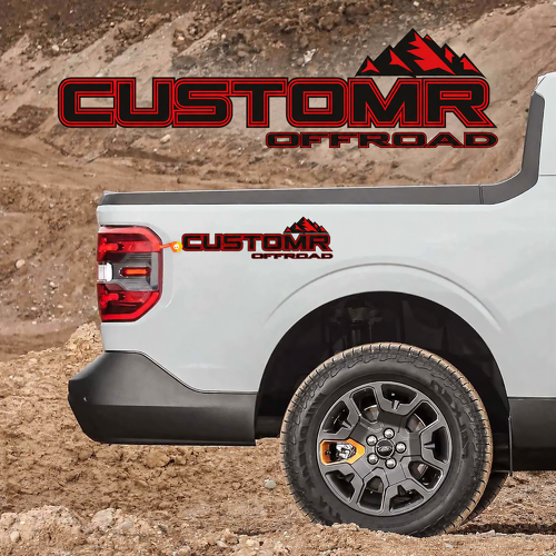 CUSTOMR Offroad Mountain Outline Pair Fianco del cassone Adesivo in vinile per Ford F-250