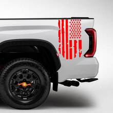 Abbina Toyota Tundra Bed Fender posteriore Fender distrutto Grange USA Flag Logo Stripes Adesile in vinile decalcomania 2
 2