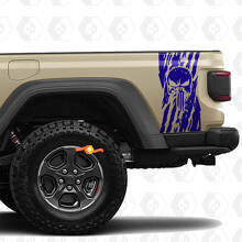 Jeep gladiator USA Flag distrutta per le decalcomanie punisher decalcomanie in vinile grafica letto tailgate letto in vinile decalcomanie
 3