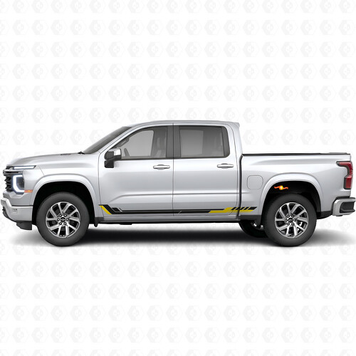 Strisce in Vinile Racing Line per Porte e Minigonne per Chevrolet Silverado 1500 Nuova Generazione 2027_1