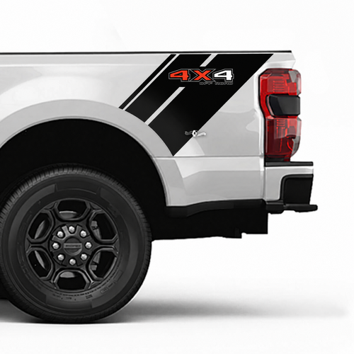 Strisce Diagonali 4X4 Off Road per Cassone Coppia Adesivi in Vinile per Ford F-350