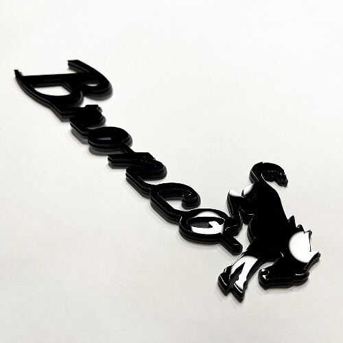 BRONCO FENDER BADGES EMBLEGGIO DI PAIEGATE EMBLEGGIO 3D BADGE GRIGIO VS NERO
