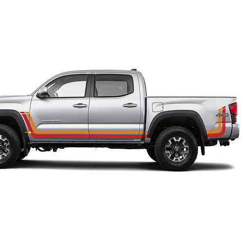 TRD 4WD Adesivo per decalcomanie in vinile per il retrò con il lato anteriore posteriore per Toyota Tacoma
