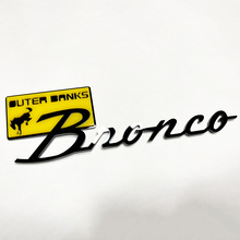 Bronco Outer Banks Fender Badges Emblema Tailgate Emblema 3D Giallo Vs Nero
 3