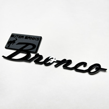 Bronco Outer Banks Fender Badges Emblema Tailgate Emblema 3D Grigio vs Nero
 3
