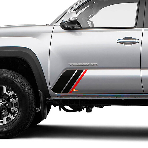 Kit di adesivi in vinile a tre strisce laterali per Toyota Tacoma