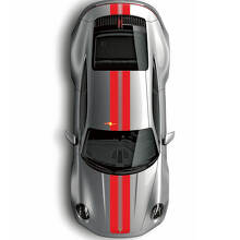 Kit di decalcomanie in vinile a doppia striscia sul tetto e cofano posteriore per Porsche 997 Carrera_3