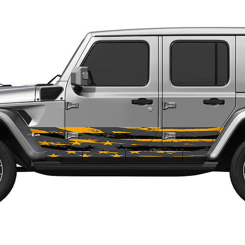 US Patriotic Assicted Flag Wrap Porte laterali Adesile per decalcomania in vinile Fit Jeep Wrangler 3
