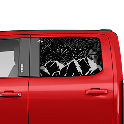 Montagne laterali Mappa topografica Finestra Decal Decal Vinil Sticker Graphics per Ford Trucks
