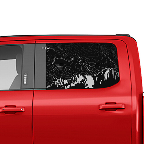 Montagne laterali Mappa topografica Finestra Decal Decal Vinil Sticker Graphics per Ford Trucks 2
