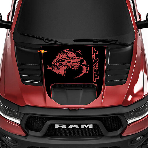 Adesivo in Vinile per Cofano Stile T-Rex per Dodge Ram 1500 TRX Truck