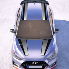 Calco e tetto Central Gradient Racing Stripes Adesile in vinile decalcomania per Hyundai Veloster
 2