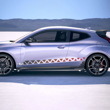 Strisce di ornamento da corsa laterale adesivi in ​​vinile decalcomania per Hyundai Veloster
 2