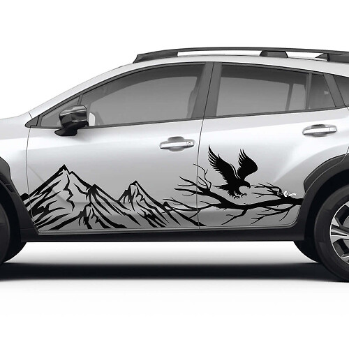 Adesivo in Vinile con Grafica Decalcomania per Portiere Laterali Mountains Branch Eagle per Subaru Crosstrek