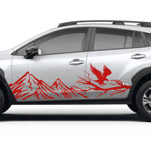Adesivo in Vinile con Grafica Decalcomania per Portiere Laterali Mountains Branch Eagle per Subaru Crosstrek 2