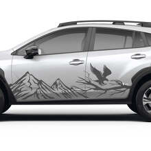 Adesivo in Vinile con Grafica Decalcomania per Portiere Laterali Mountains Branch Eagle per Subaru Crosstrek 3