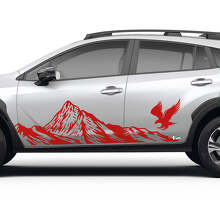 Adesivo in Vinile con Grafica Montagne Aquila per Porte Laterali Subaru Crosstrek 2