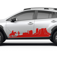 Porte laterali montagne paesaggistica Decal di vinile cowboy - adesivo grafico universale Suba
 2