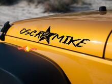 Oscar Mike Distressed Star Adesivo Vinile Laterale Cofano Coppia per Jeep Wrangler_2