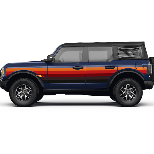 Abbinamento della porta laterale Strisce Stripes Decals in vinile per Ford Bronco
