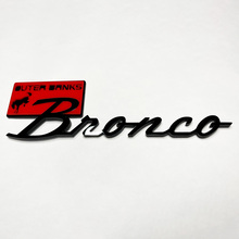 Bronco Outer Banks Fender Badges Emblema Tailgate Emblema 3D Red vs Black
 2