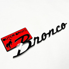 Bronco Outer Banks Fender Badges Emblema Tailgate Emblema 3D Red vs Black
 4