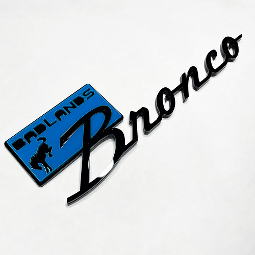 BRONCO BADLANDS BADGI FENDER EMBLEGGIO EMBLICO 3D BADGE NERO VS BLU 1
