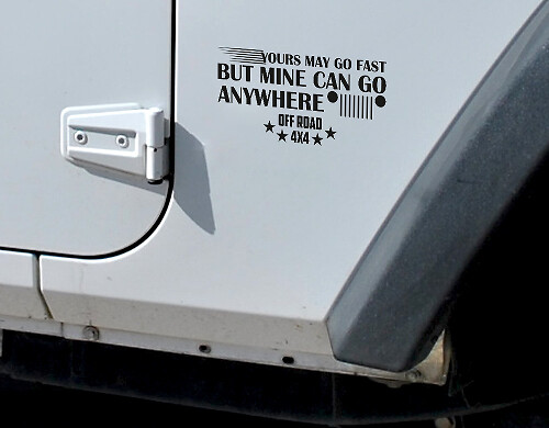 Il Tuo Può Andare Veloce Ma Il Mio Può Andare Ovunque Fuoristrada Adesivo in Vinile 4x4 per Jeep Wrangler