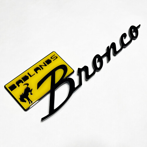 Bronco Badlands Fender Badges Emblema del portellone emblema 3D Black Vs Yellow
