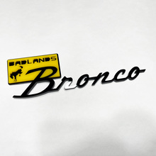 Bronco Badlands Fender Badges Emblema del portellone emblema 3D Black Vs Yellow
 2