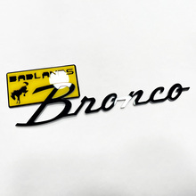 Bronco Badlands Fender Badges Emblema del portellone emblema 3D Black Vs Yellow
 4