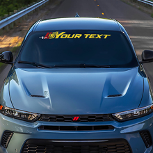 Adesivo in Vinile per Parabrezza con Logo Hornet e Testo Personalizzato per Dodge Hornet_3
