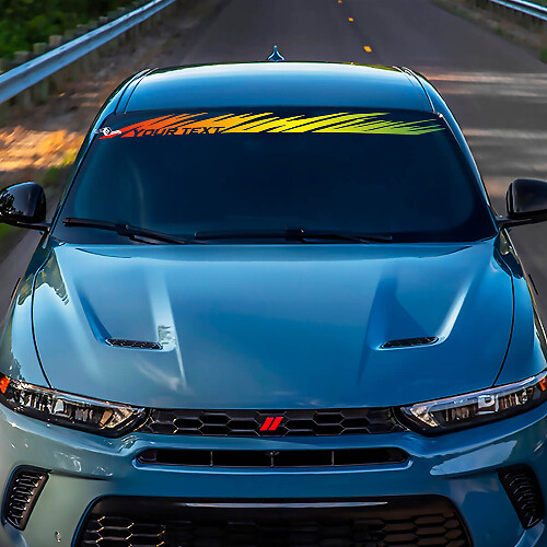 Adesivo in Vinile con Scritta Personalizzata Effetto Invecchiato per Parabrezza Dodge Hornet