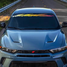 Adesivo in Vinile con Scritta Personalizzata Effetto Invecchiato per Parabrezza Dodge Hornet_2