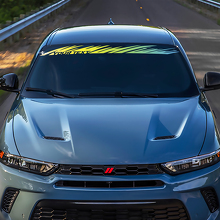 Adesivo in Vinile con Scritta Personalizzata Effetto Invecchiato per Parabrezza Dodge Hornet_3