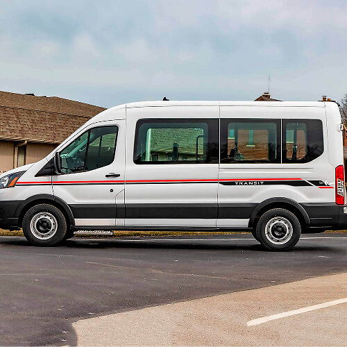 Adesivi in vinile a strisce laterali per Transit Letter 2 per Ford Transit 1