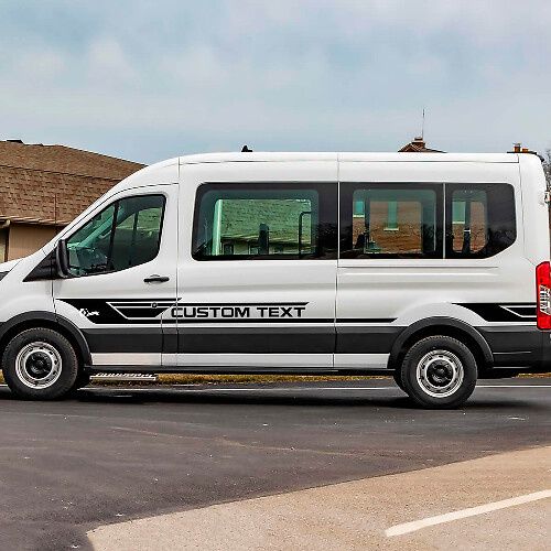 Ford Transit Transit Testo personalizzato Stripes laterali decalcomanie 2
