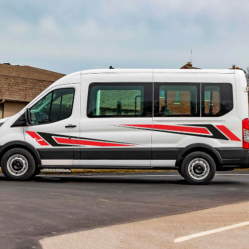 Ford Transit Racing Tribal Graphics Vinil Side Stripes Decals Adesivi 2
