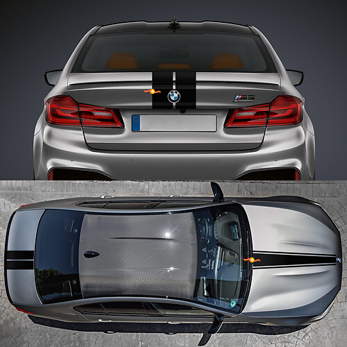 Kit adesivo decalcomania a doppia strisce corse e baule per bmw m5
