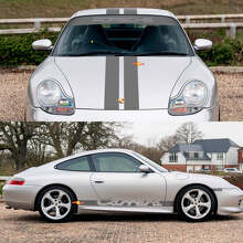 Kit adesivi decalcomanie laterali retrò Carrera Stripes cofano parabrezza 2 per Porsche 911 2