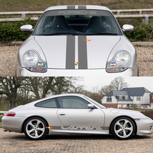 Porsche 911 Carrera Dual Central Stripes Kit di adesivi per decalcomanie per parabrezza con cappuccio retrò
 2