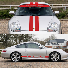 Porsche 911 Carrera Dual Central Stripes Kit di adesivi per decalcomanie per parabrezza con cappuccio retrò
 3