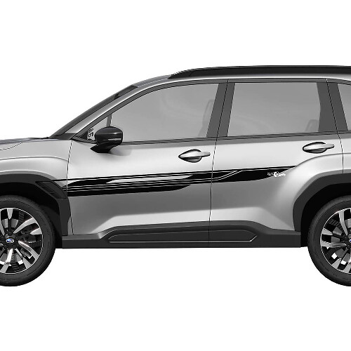 Adesivi in vinile per modanature sottoporta con strisce racing 5 pezzi per Subaru