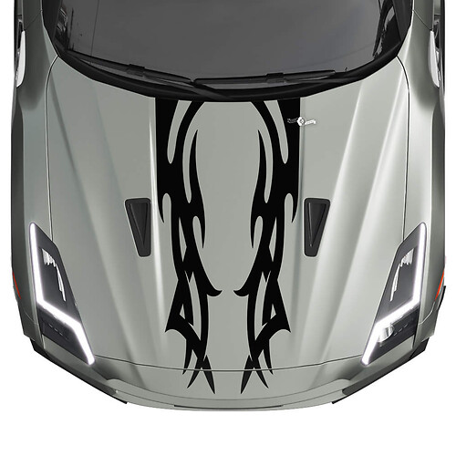 Kit decalcomanie per la decalcomania di strisce di grafica tribale per cofano per Nissan GT-R
