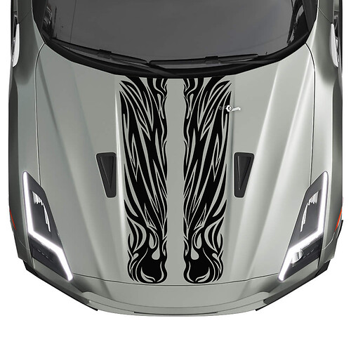 Kit decalcomanie per la decalcomania di strisce di grafica tribale per cappuccio per Nissan GT-R 2
