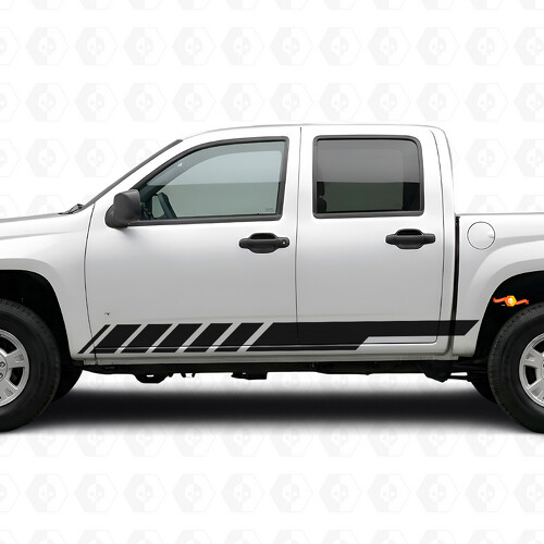 Adesivi Vinile Obliqui per Porta Racing e Battitacco per Chevrolet Colorado 1ª Gen 2004-2012