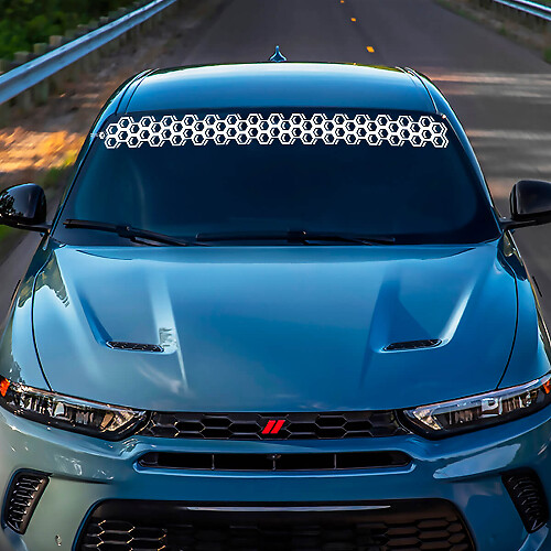 Adesivo per decalcomanie Banner Honeycomb del parabrezza - Grafica in vinile personalizzata adatta a Dodge Hornet 3
