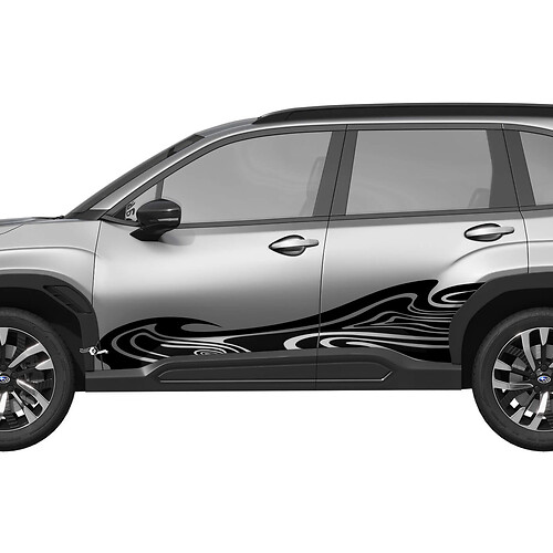 Porte laterali Wave Racing Stripes Decal in vinile - Adesivo grafico Universal Fit Subaru Forester 1
